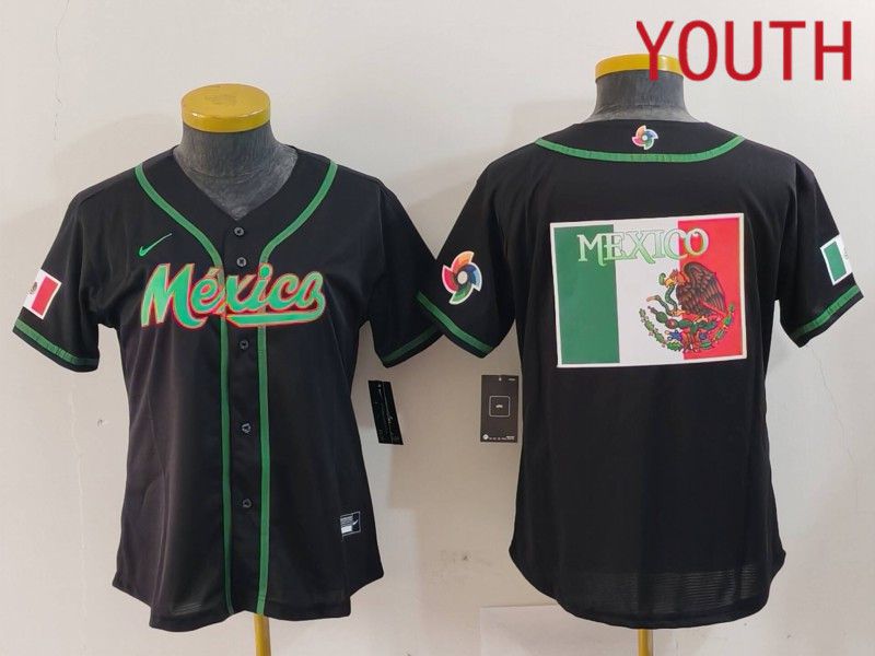 Youth 2024 World Cub Mexico Blank Black Nike MLB Jersey style 9